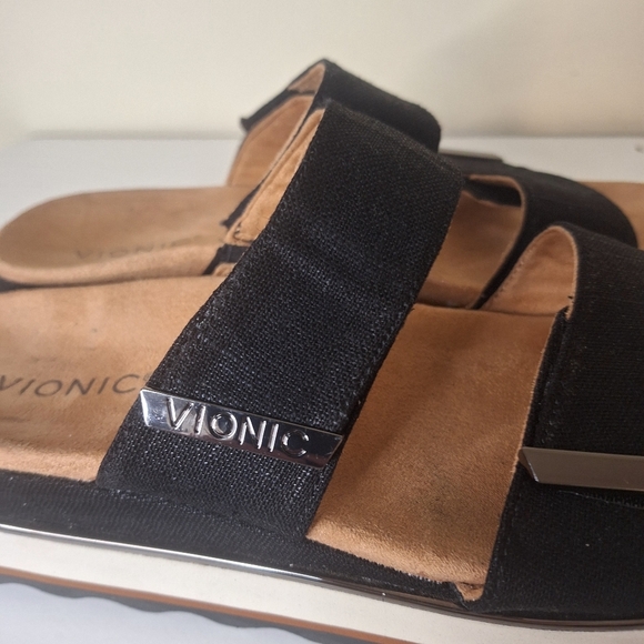 Vionic Phoenix Brandie Slide Black Linen Size 11 - Picture 7 of 14